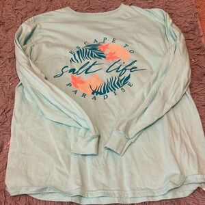 Salt life turquoise long sleeve shirt
